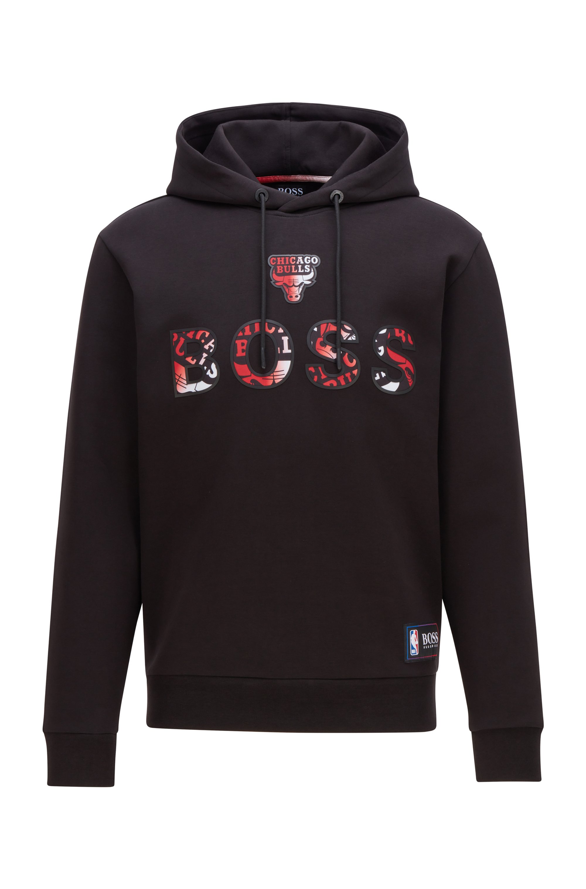 BOSS x NBA cotton-blend hoodie with colorful branding, NBA Bulls