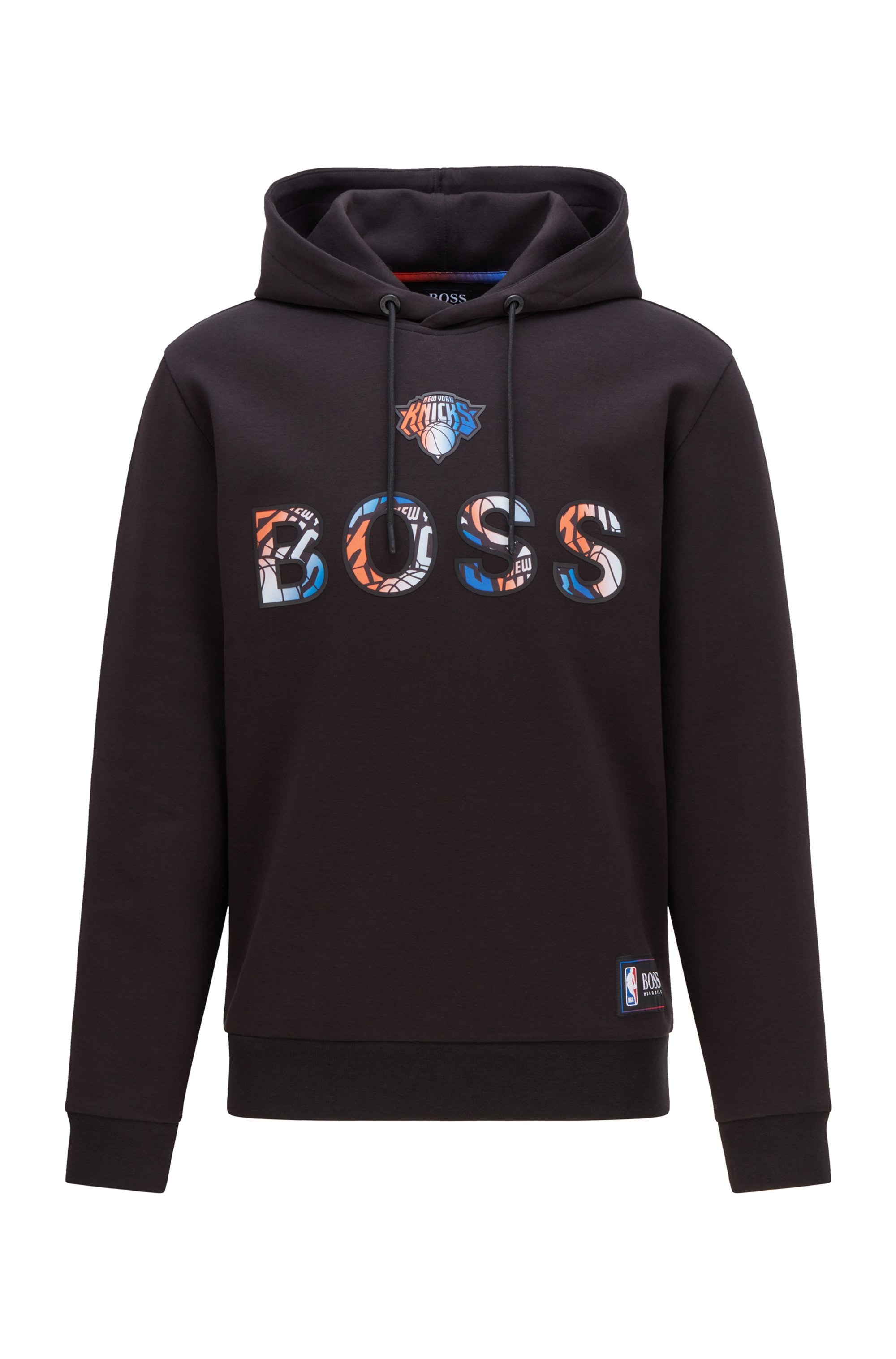BOSS x NBA cotton-blend hoodie with colorful branding, NBA Knicks