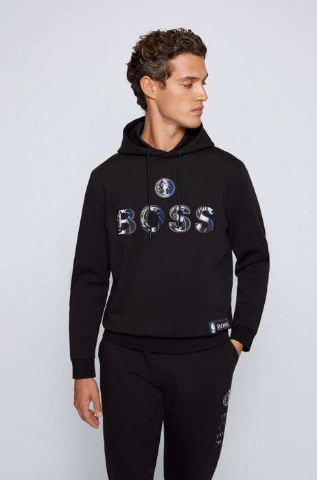BOSS x NBA cotton-blend hoodie with colorful branding, NBA MAVERICKS