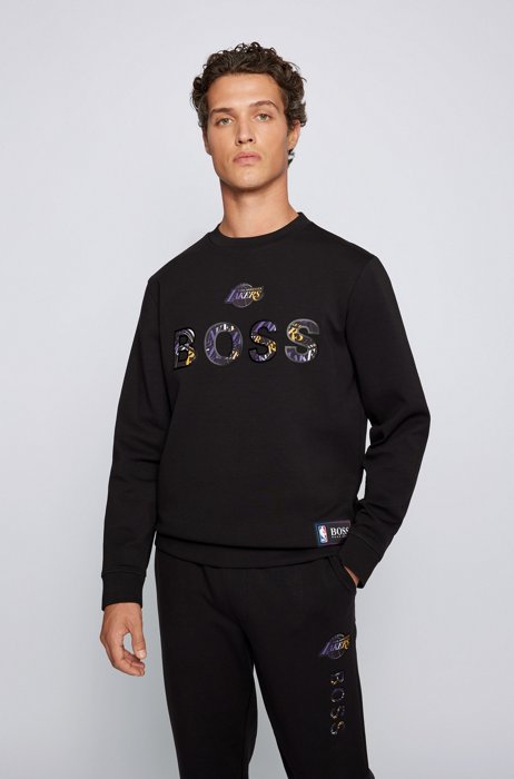 BOSS x NBA relaxed-fit sweatshirt with colourful branding, NBA Lakers