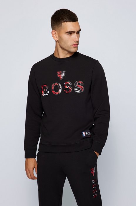 BOSS x NBA relaxed-fit sweatshirt with colourful branding, NBA Bulls