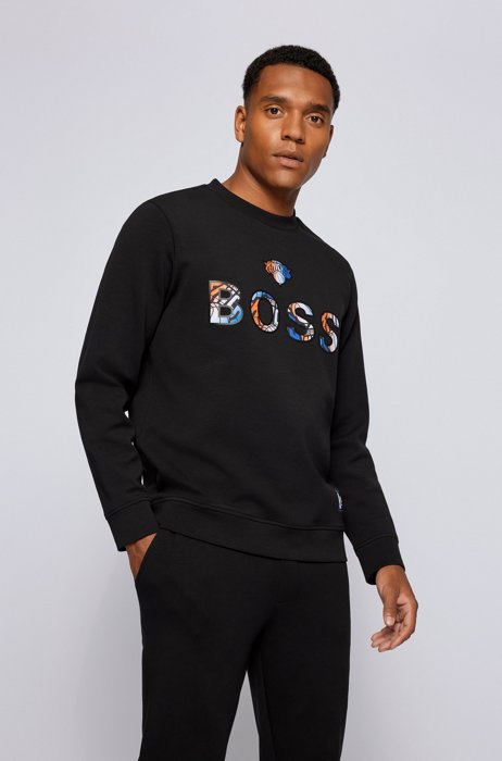 BOSS x NBA relaxed-fit sweatshirt with colourful branding, NBA Knicks