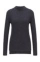 High-neck sweater in virgin wool and cashmere, Grey
