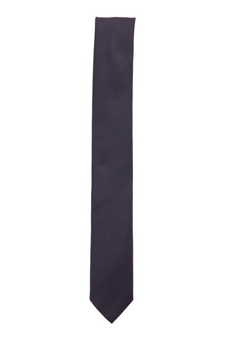 Micro-patterned tie in crease-resistant jacquard fabric, Red