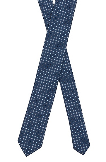 抗皱提花面料图案装饰领带,  407_Dark Blue