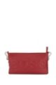 Faux-leather mini bag with tonal logo, Dark Red