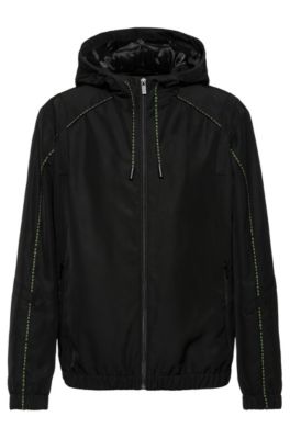 HUGO - Water-repellent windbreaker jacket with branded piping and drawcord