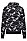 徽标艺术图案装饰丝光棉连帽运动衫,  001_Black