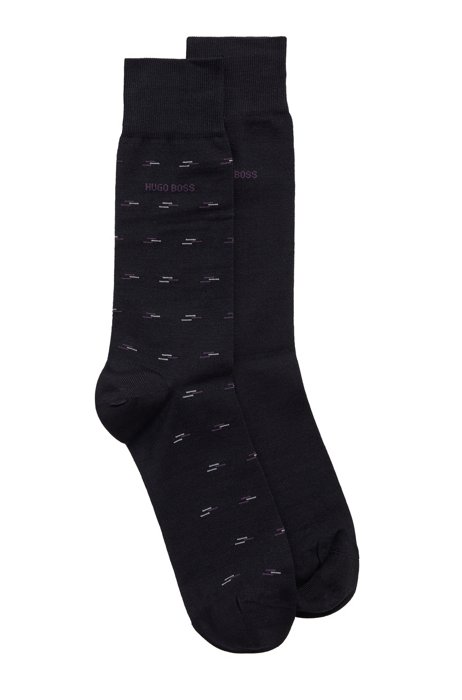 Zweier-Pack mittelhohe Socken aus merzerisiertem Baumwoll-Mix, Dunkelblau