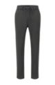 Tapered-fit trousers in melange jersey with stretch, Grey