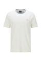 Cotton-blend slub-jersey T-shirt with logo patch, White