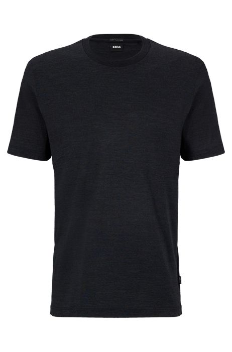 BOSS by HUGO BOSS Regular-Fit T-Shirt aus regenerativer italienischer Schurwolle in Schwarz für Herren Herren T-Shirts BOSS by HUGO BOSS T-Shirts 