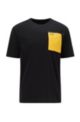 Relaxed-fit T-shirt in cotton with contrast zipped pocket, Black
