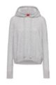 Relaxed-fit hooded sweater with hardware-tipped drawcords, Grey
