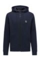 Relaxed-fit hoodie in French terry with logo patch, Dark Blue