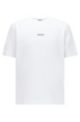 Camiseta relaxed fit en algodón elástico con logo estampado, Blanco