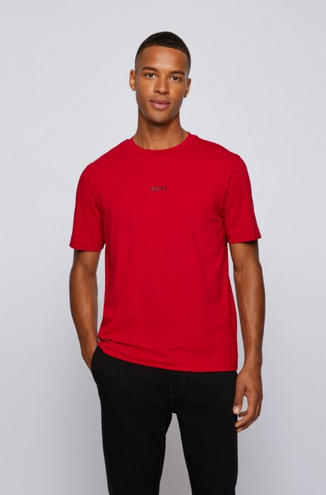 T-shirt Relaxed Fit en coton stretch, à logo imprimé, Rouge