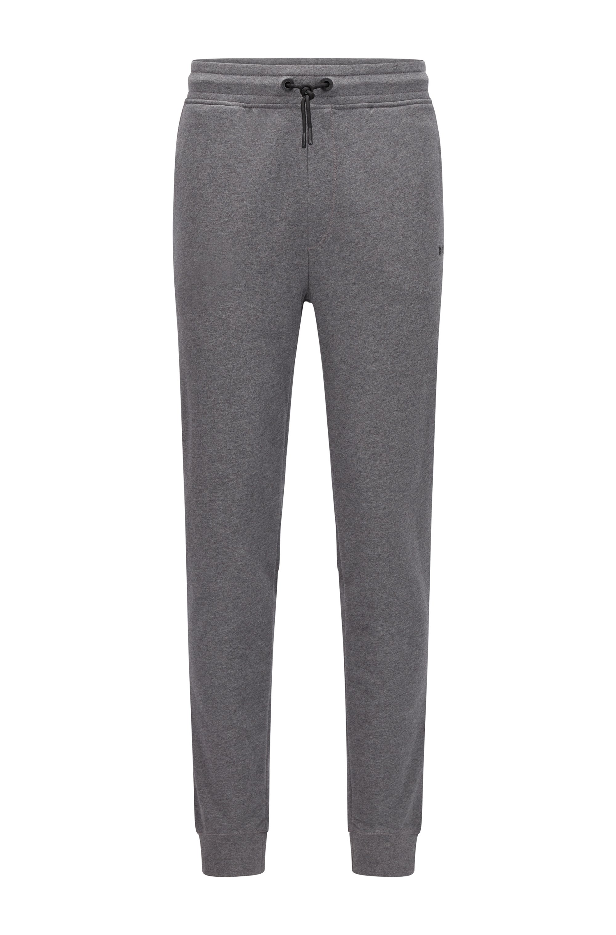 Cotton-blend tracksuit bottoms with logo detail, Grigio