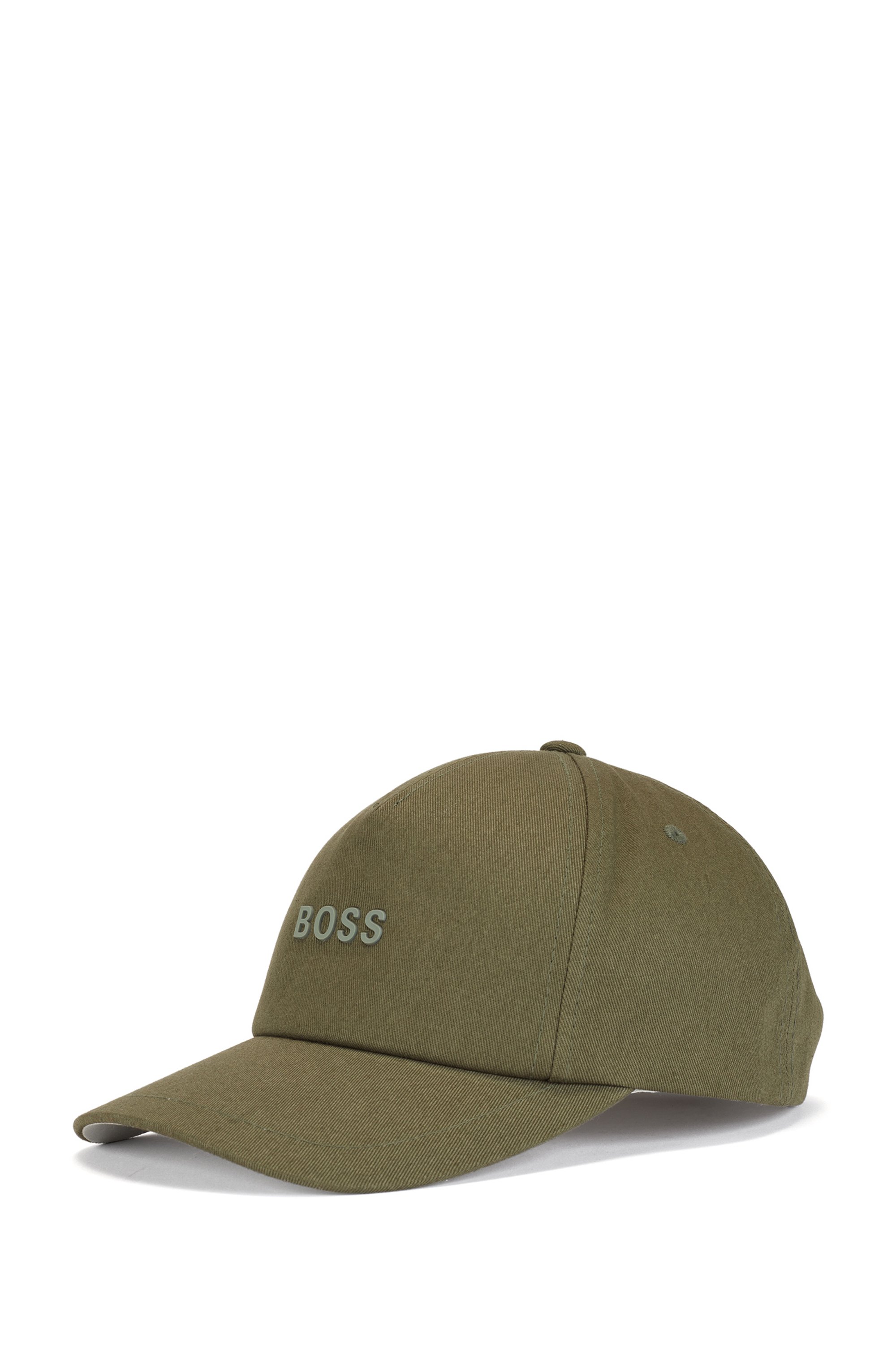 Cappellino in twill di cotone con logo in rilievo, Verde