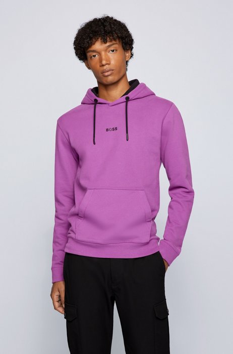 Relaxed-fit hooded sweatshirt with logo detailing, Purple
