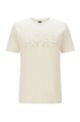 Cotton regular-fit T-shirt with mixed-print logo, White