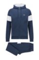 Cotton-blend tracksuit with contrast logos, Dark Blue