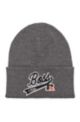 Ribbed beanie hat with exclusive logo, Grey