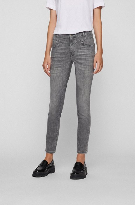 Skinny-fit jeans in grey super-stretch denim, Grey