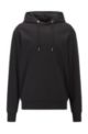 Cotton-blend hooded sweatshirt with tiger artwork, Black