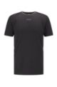 Slim-fit T-shirt in recycled jersey with logo details, Black