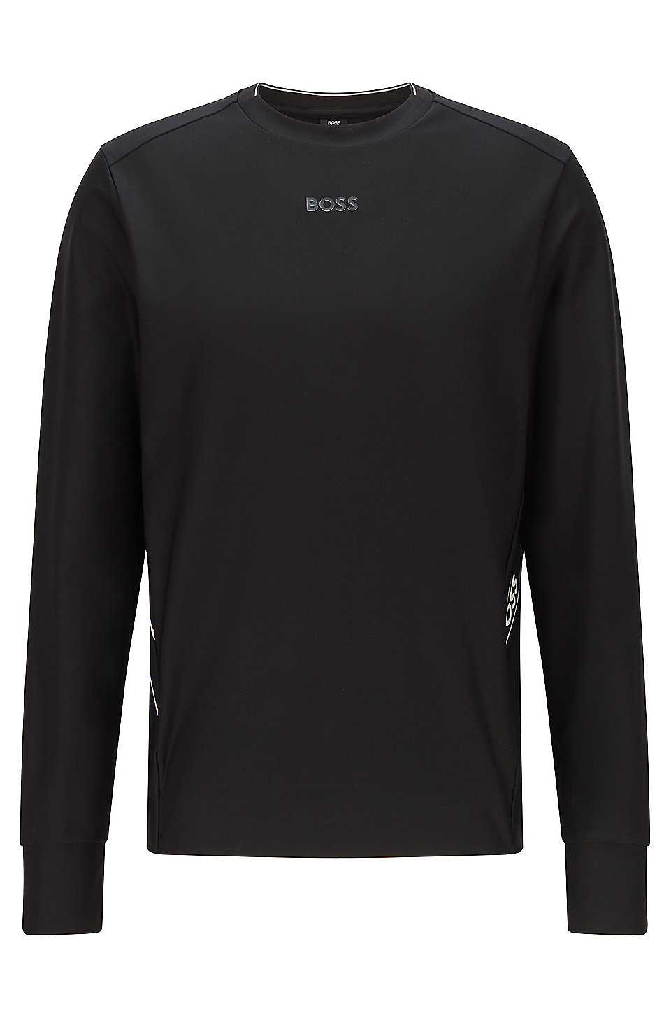 BOSS Slim fit sweater met inzetstukken van logoband