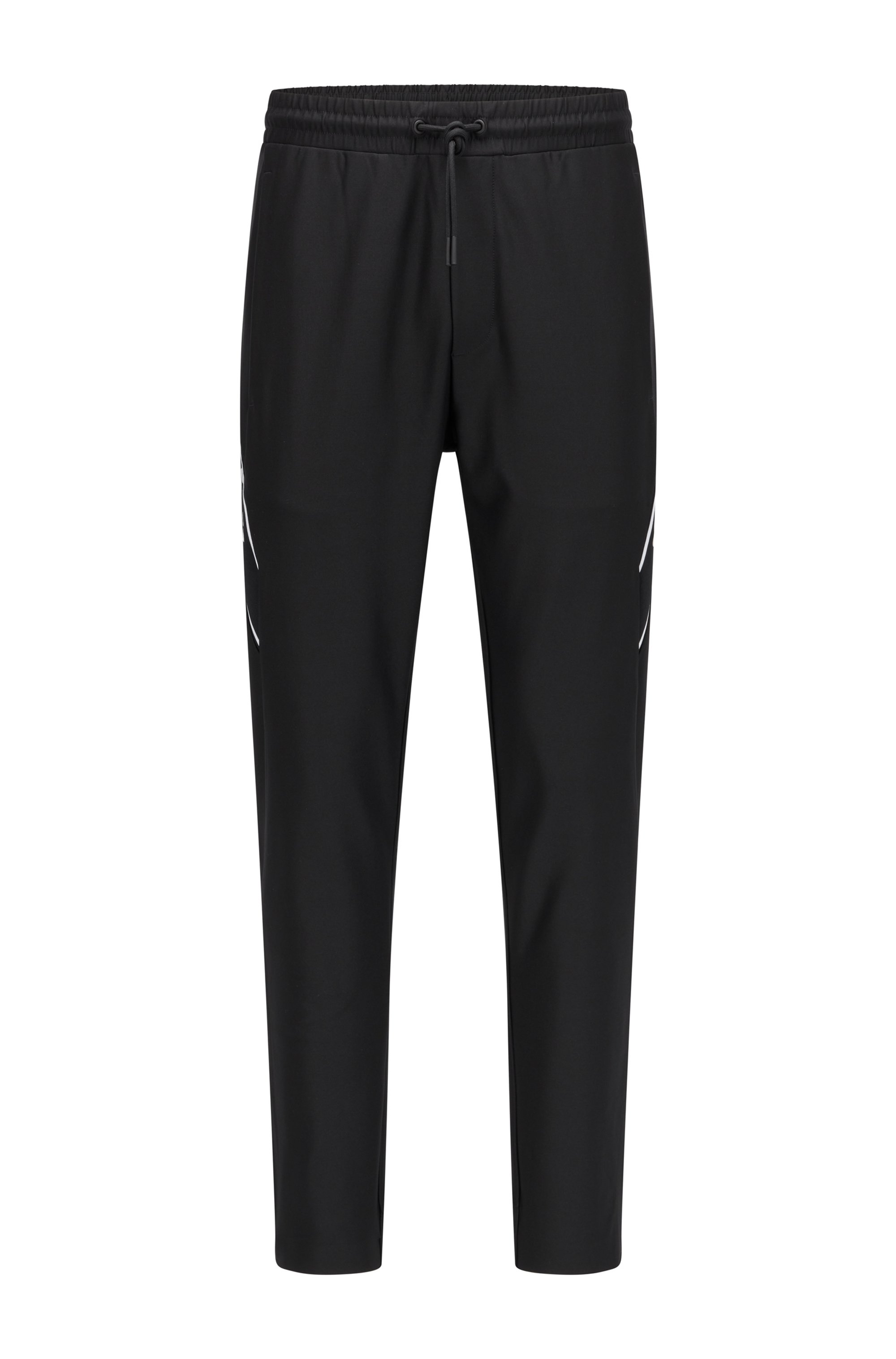 Slim-fit tracksuit bottoms with logo tape, Black
