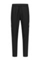 Slim-fit tracksuit bottoms with logo tape, Black