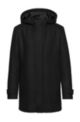Slim-fit hooded coat in a virgin-wool blend, Black