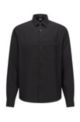 Relaxed-Fit Overshirt aus recyceltem Lyocell-Twill, Schwarz
