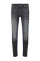 Tapered-fit jeans in grey super-stretch denim, Grey