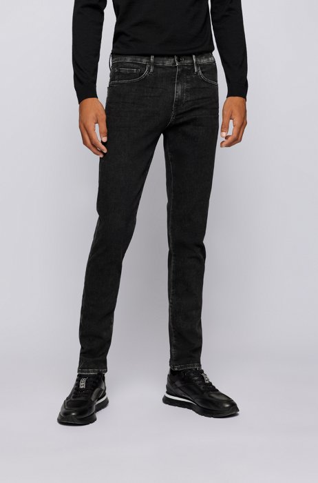 Skinny-fit jeans in black super-stretch denim, Black