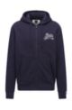 Cotton-blend zip-up hoodie with exclusive logo, Dark Blue