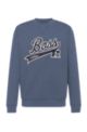 Cotton-blend sweatshirt with exclusive logo, Blue