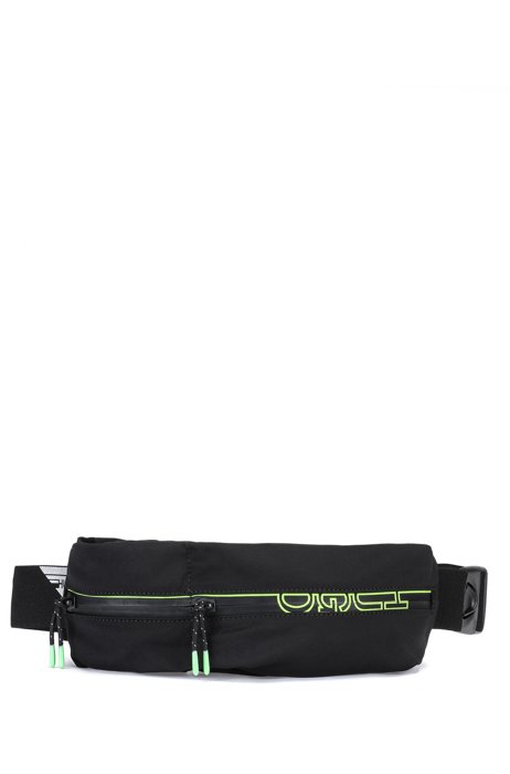 Zip-up belt bag with exclusive logo, Black