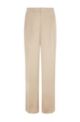 Relaxed-fit wide-leg trousers in satin, Light Beige