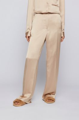 light beige wide leg trousers