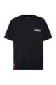 T-shirt oversize con logo esclusivo e grafica posteriore, Nero