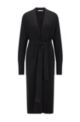 Relaxed-fit knitted coat in virgin wool and cashmere, Black
