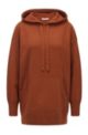 Relaxed-fit hooded sweater in a wool blend, Brown