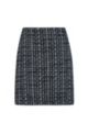 Short slim-fit pencil skirt in tweed, Patterned