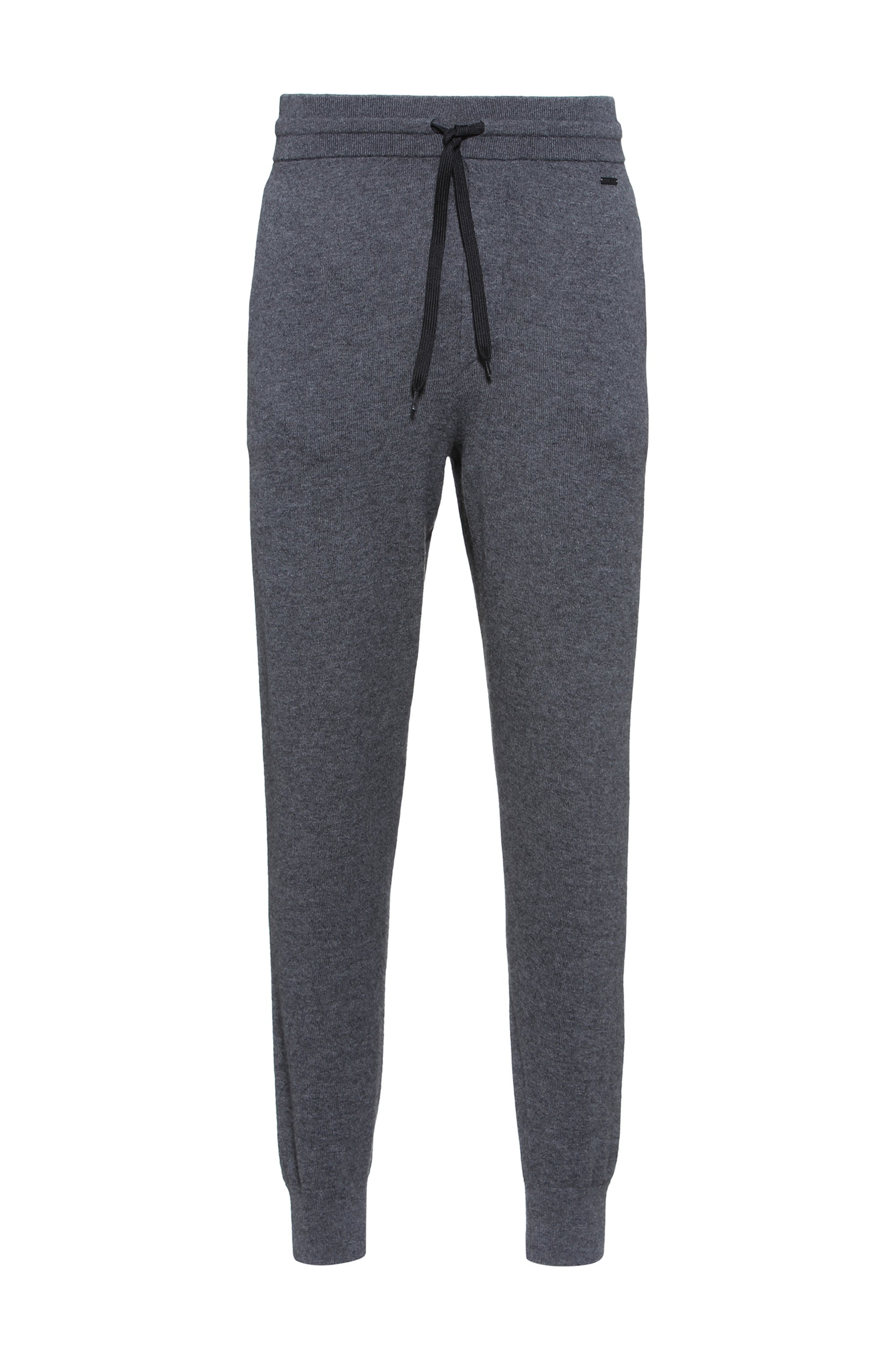 Regular-fit trousers in virgin wool and cashmere, Dark Grey