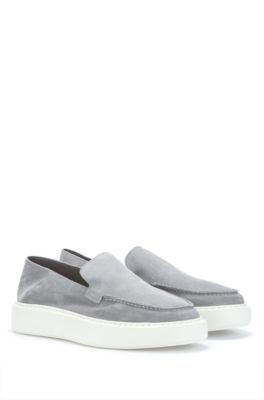 hugo boss grey suede shoes