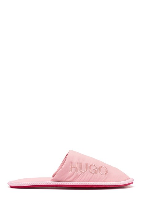 Logo slippers with REPREVE® uppers, light pink