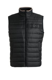 Water-repellent gilet with 3D-logo tape, Black